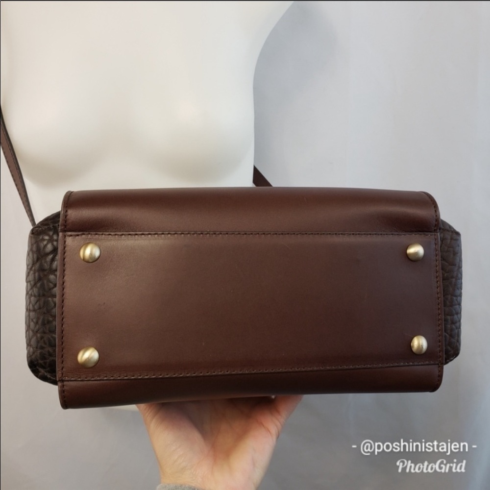 ❌ NWT Santoni Two-tone Brown Leather Handbag - Picture 11 of 15